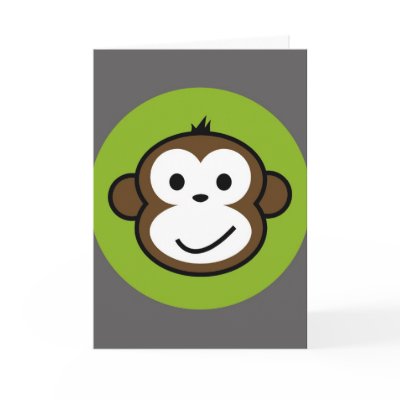 Cheeky Monkey Greeting Card by funkyartlittlepeople