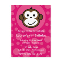 Cheeky Monkey Invitation [pink] postcards