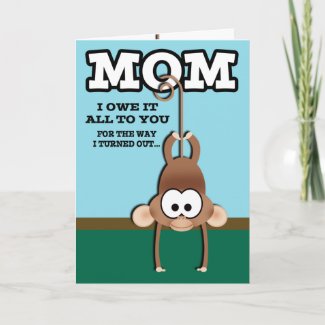 Cheeky Monkey Mothers Day Card