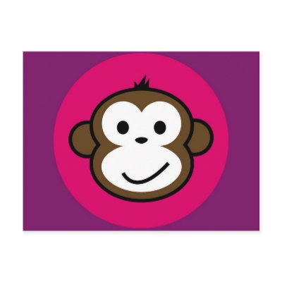 Cheeky Monkey Postcard by funkyartlittlepeople