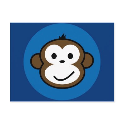 Cheeky Monkey Postcard by funkyartlittlepeople