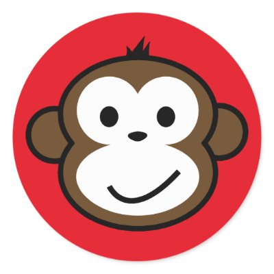 Cheeky Monkey Stickers by funkyartlittlepeople