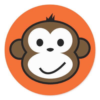Cheeky Monkey Stickers by funkyartlittlepeople
