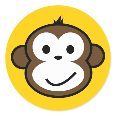 Cheeky Monkey Round Sticker by funkyartlittlepeople