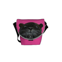 cheeky otter bright pink messenger bag small