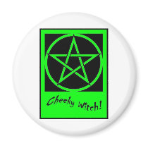 Cheeky Witch Pentagram Collection (Green) magnets