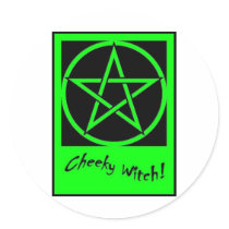 Cheeky Witch Pentagram Collection (Green) stickers