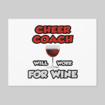 Cheer Coach ... Will Work For Wine Postcards