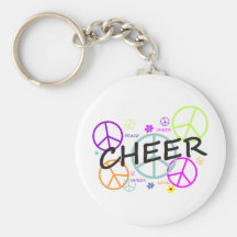 Cheer Colored Peace Signs Keychains