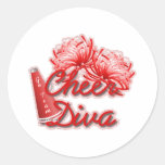 cheer diva gear round sticker