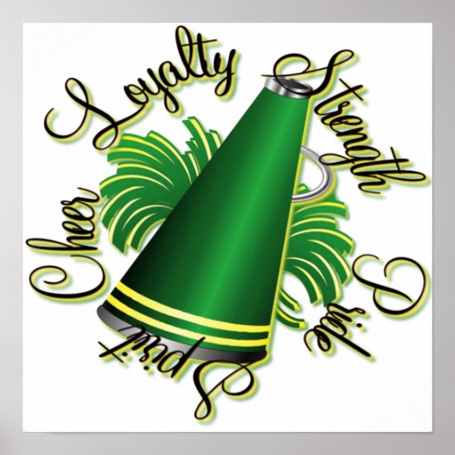Cheer Green and Yellow Qualities Poster Zazzle