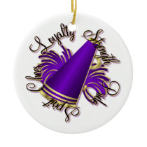 Cheer Purple and Gold Qualities Photo Ornament