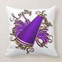 Cheer Purple and Gold Qualities Pillow