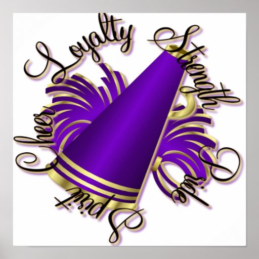 Cheer Purple and Gold Qualities Poster Zazzle