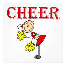 CHEER Stick Figure Cheerleader T-shirts and Gifts Custom Invitation