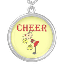 CHEER Stick Figure Cheerleader T-shirts and Gifts Necklace