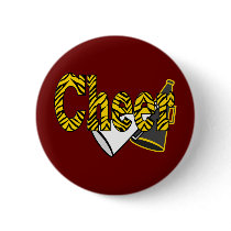 Cheer Zebra Style Pinback Buttons
