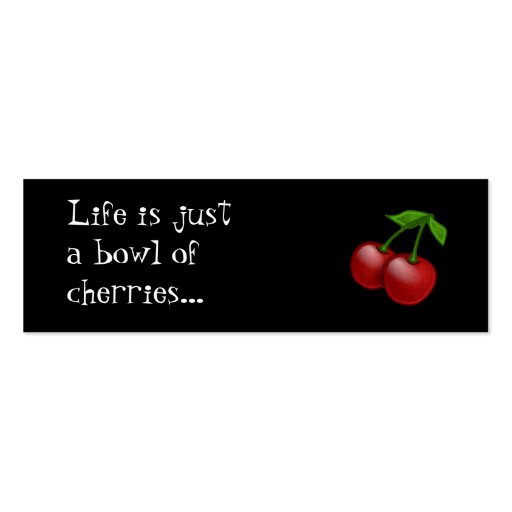 Cheerbomb MiniCard: Bowl of Cherries Business Cards (front side)