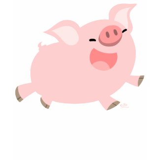 Cheerful Cartoon Pig children T-shirt shirt