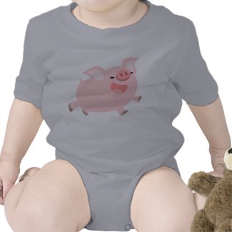 Cheerful Cartoon Pig Infant/Toddler apparel shirt
