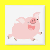Cheerful Cartoon Pig magnet