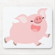 Cheerful Cartoon Pig mousepad by Lioness_Graphics Cheerful Cartoon Pig mousepad
