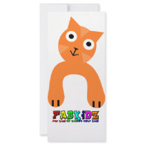 Cheerful Cat Bookmark Rack Card Design