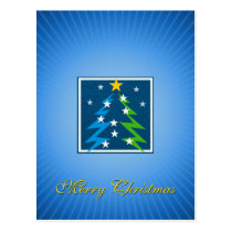 christmas, christmas gift, merry christmas, festive design, xmas, decorative, season greetings, holiday gift, elegant, christmas tree, christmas design, contemporary, whimsical, merry, cheerful, houk, custom, customizable, personalizable, happy new year, winter, eerie, wishes, blue, Postcard with custom graphic design