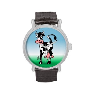 Horloge met een tekening van een koe