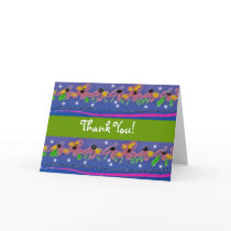 Cheerful daisies line Thank You Greeting Card