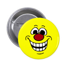 Cheerful Face: Congratulations on getting fired Pinback Button