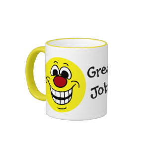 Cheerful Face: Congratulations on getting fired mug