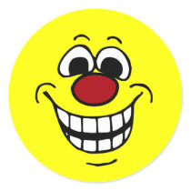 Cheerful Face: Congratulations on getting fired Round Sticker