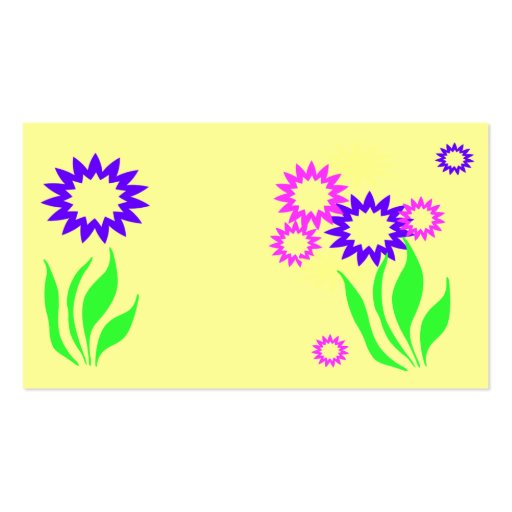 Cheerful Flowers Daycare Card Business Card (back side)