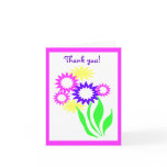 Cheerful Flowers Thank You Card