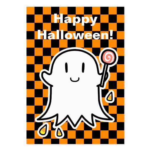 Cheerful Ghost Halloween card (edit your message) Business Card Templates