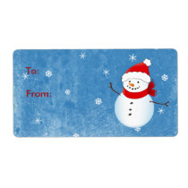 Cheerful Holiday Snowman Avery Label labels