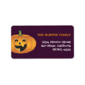 Cheerful jolly pumpkin custom Halloween address label