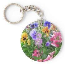 Cheerful pansies keychain