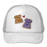 Cheerful Peanut Butter and Jelly Cartoon Friends hats