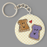 Cheerful Peanut Butter and Jelly Cartoon Friends Key Chains