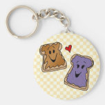 Cheerful Peanut Butter and Jelly Cartoon Friends Key Chains