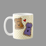 Cheerful Peanut Butter and Jelly Cartoon Friends Mug