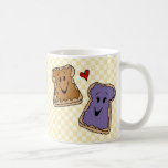 Cheerful Peanut Butter and Jelly Cartoon Friends Mug