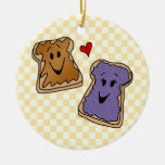 Cheerful Peanut Butter and Jelly Cartoon Friends ornaments