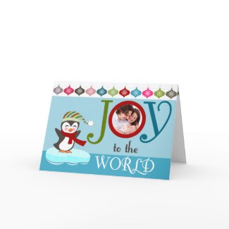 Cheerful Penguin Christmas Photo Greeting Card card