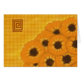 Cheerful Plaid and Sunflowers Blank Note Card