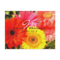 Cheerful Pop Art Gerber Daisies RSVP Postcard