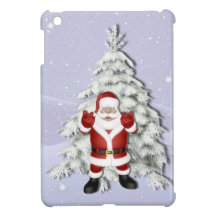 Cheerful Santa and Snowy Christmas Tree Case For The iPad Mini