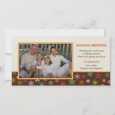 Cheerful Snowflakes Holiday Photo Card